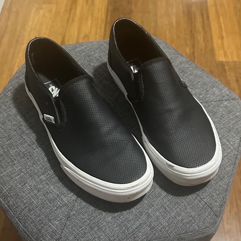 LAST CHANCE OFFER: Vans Unisex Black Perforated Slip-On Sneakers